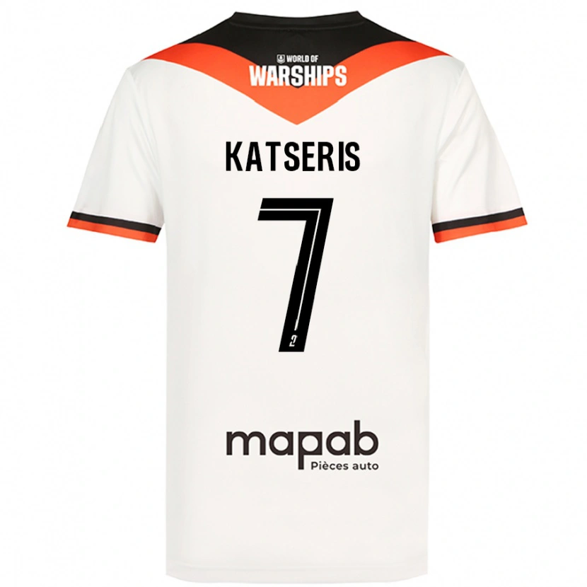 DanxenキッズPanos Katseris#7白アウェイシャツ2024/25ジャージーユニフォーム