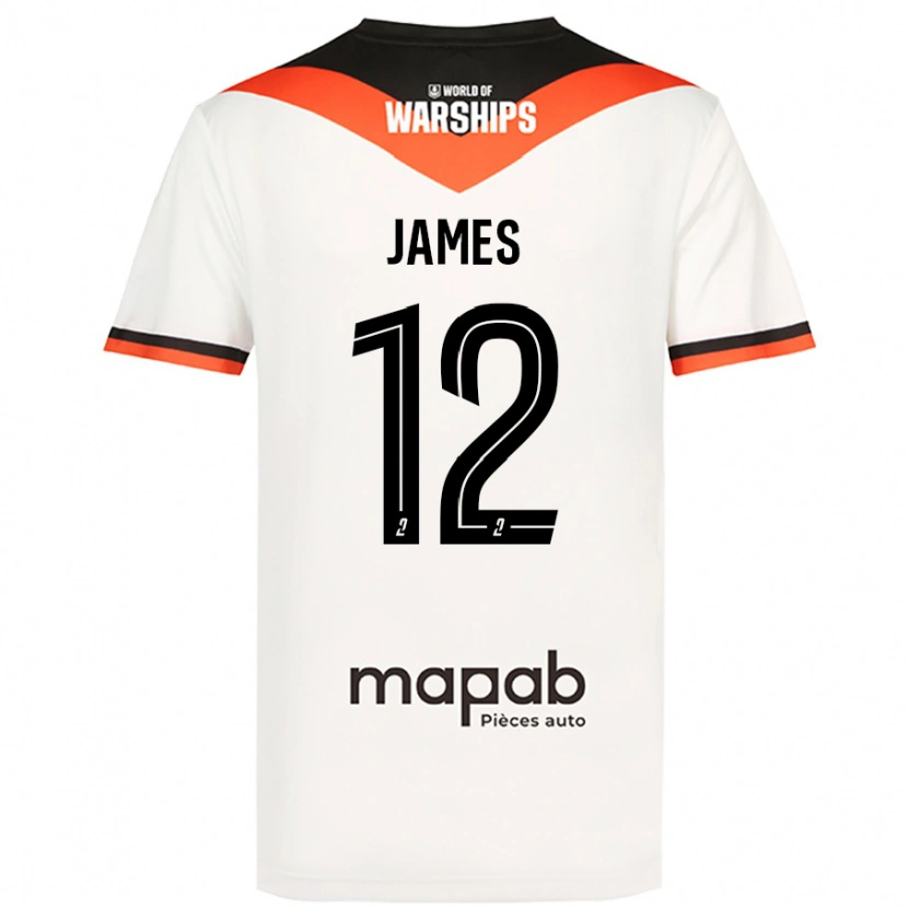 DanxenキッズIsaac James#12白アウェイシャツ2024/25ジャージーユニフォーム