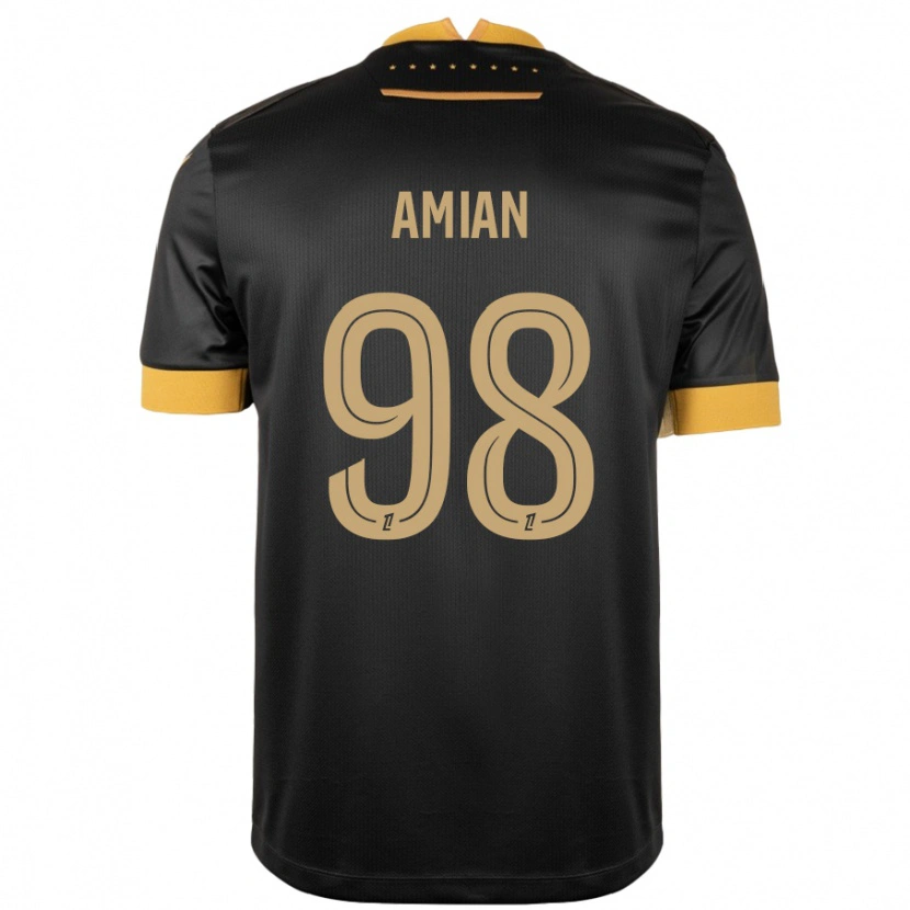 Danxenキッズケルヴァン・アミアン#98ブラック ブラウンアウェイシャツ2024/25ジャージーユニフォーム