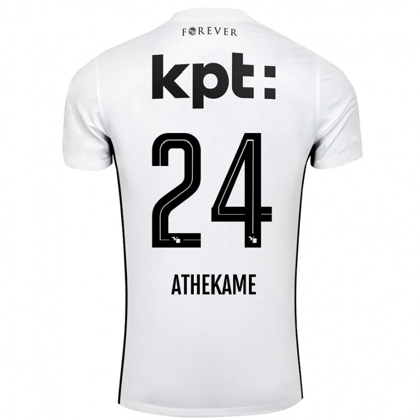 DanxenキッズZachary Athekame#24白 黒アウェイシャツ2024/25ジャージーユニフォーム
