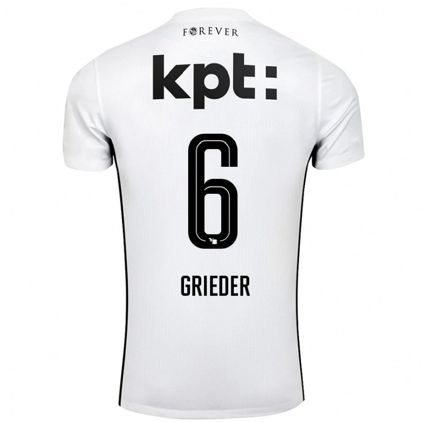DanxenキッズLionel Grieder#6白 黒アウェイシャツ2024/25ジャージーユニフォーム