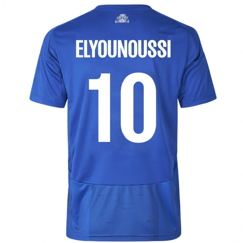 Danxenキッズモハメド・エルユヌシ#10ホワイト ブルーアウェイシャツ2024/25ジャージーユニフォーム