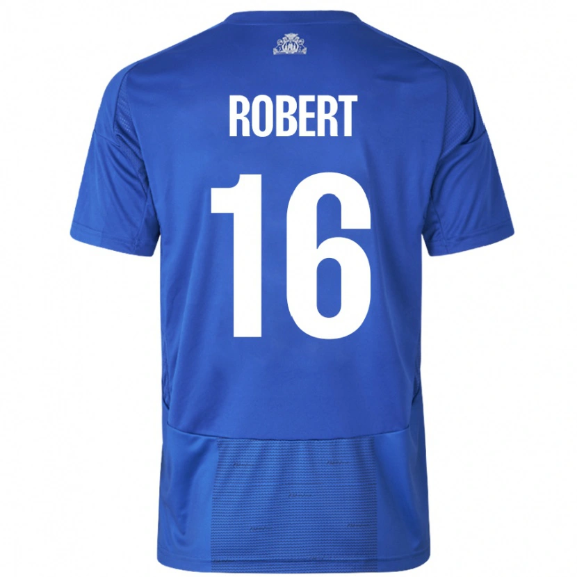 DanxenキッズRobert#16ホワイト ブルーアウェイシャツ2024/25ジャージーユニフォーム
