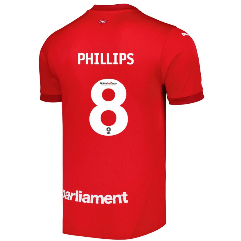 DanxenメンズAdam Phillips#8赤ホームシャツ2024/25ジャージーユニフォーム