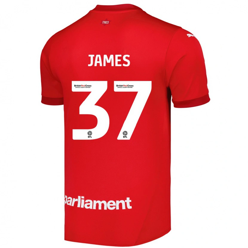 DanxenメンズNathan James#37赤ホームシャツ2024/25ジャージーユニフォーム