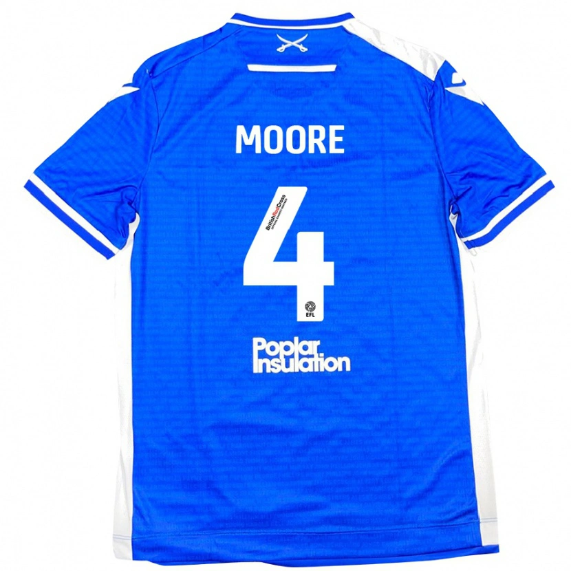 DanxenメンズTaylor Moore#4ブルーホワイトホームシャツ2024/25ジャージーユニフォーム
