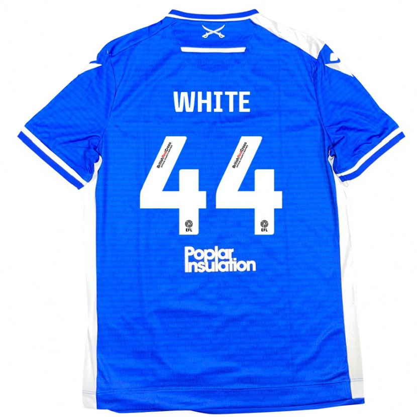 DanxenメンズCharlie White#44ブルーホワイトホームシャツ2024/25ジャージーユニフォーム