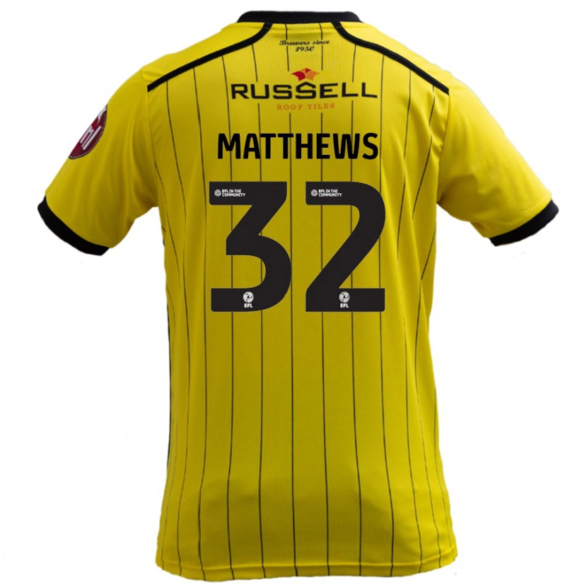 DanxenメンズDaniel Matthews#32黄ホームシャツ2024/25ジャージーユニフォーム