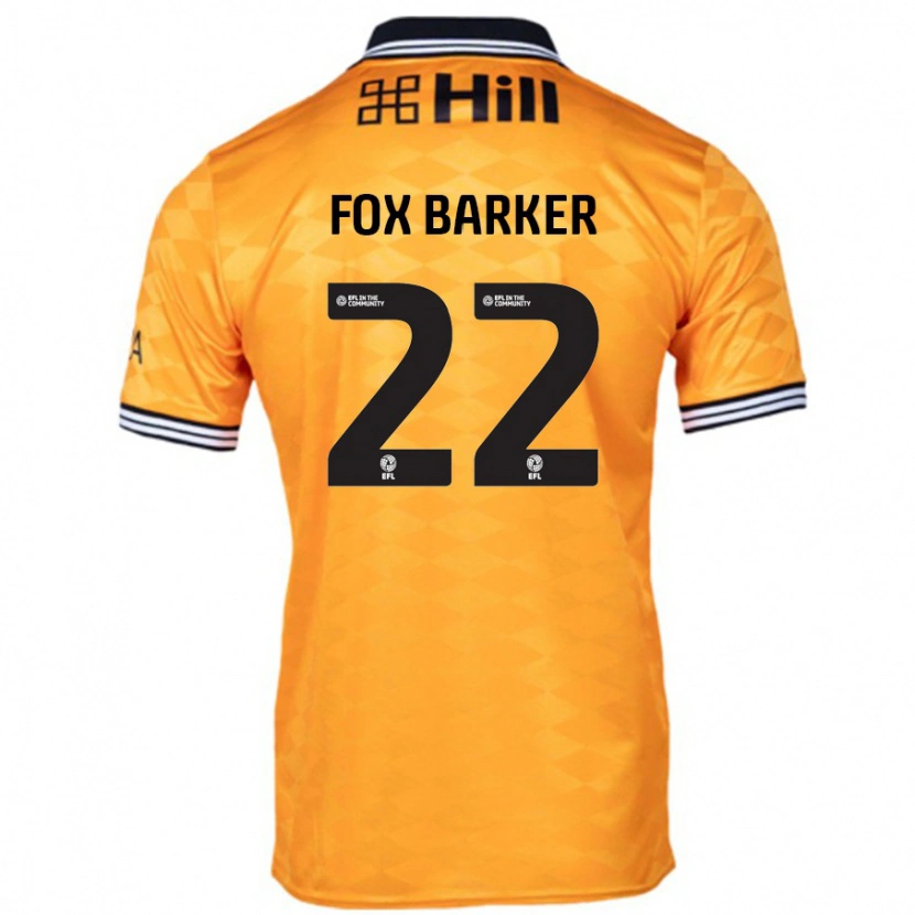DanxenメンズMistie Fox-Barker#22オレンジホームシャツ2024/25ジャージーユニフォーム