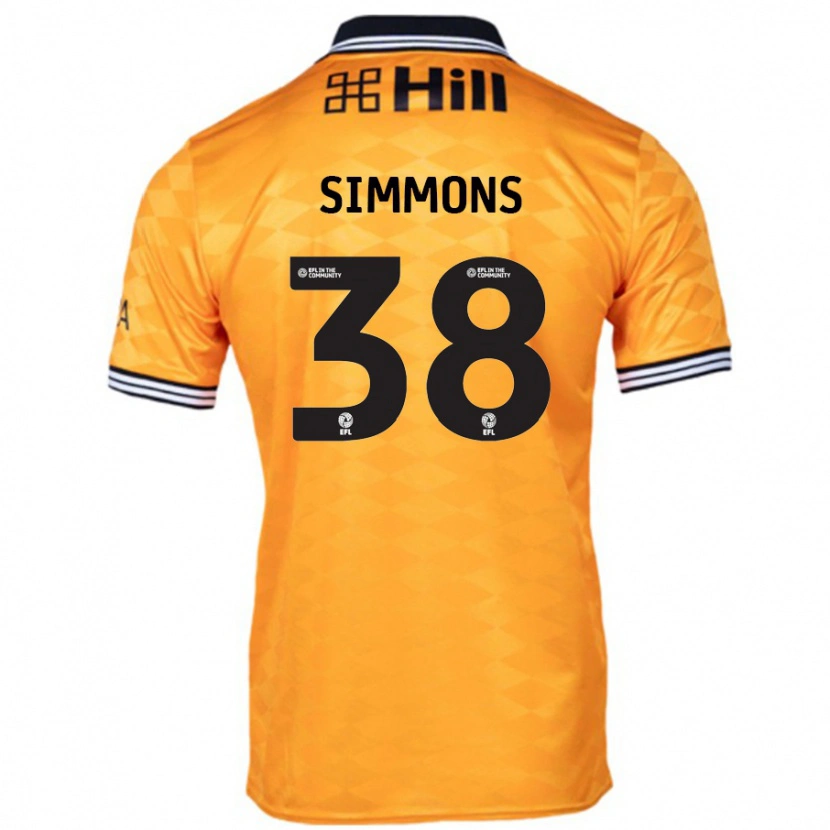 DanxenメンズBella Simmons#38オレンジホームシャツ2024/25ジャージーユニフォーム