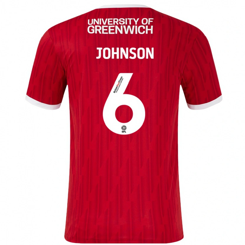 DanxenメンズMelissa Johnson#6赤 白ホームシャツ2024/25ジャージーユニフォーム