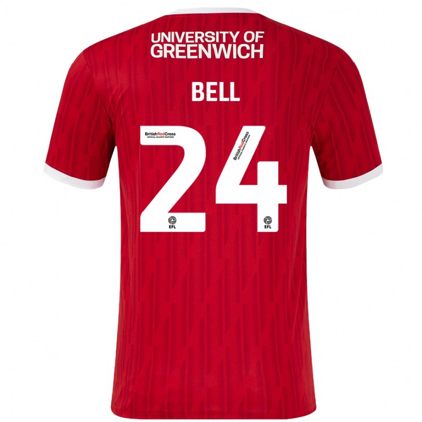 DanxenメンズTaylor Bell#24赤 白ホームシャツ2024/25ジャージーユニフォーム