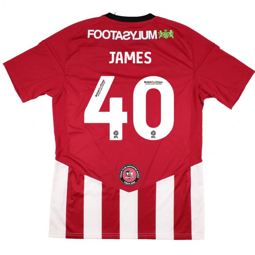DanxenメンズEd James#40赤 白ホームシャツ2024/25ジャージーユニフォーム