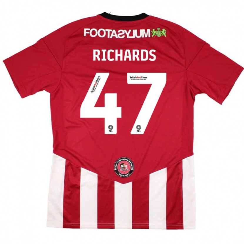 DanxenメンズJake Richards#47赤 白ホームシャツ2024/25ジャージーユニフォーム