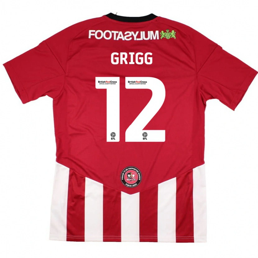 DanxenメンズKatie Grigg#12赤 白ホームシャツ2024/25ジャージーユニフォーム