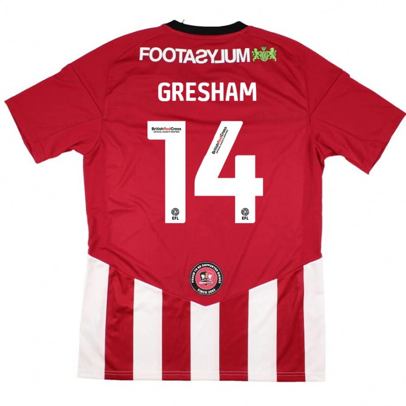 DanxenメンズGeorgie-Marie Barbour-Gresham#14赤 白ホームシャツ2024/25ジャージーユニフォーム