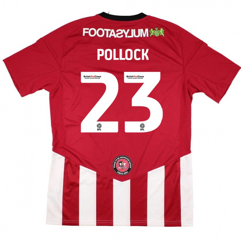 DanxenメンズAmber Pollock#23赤 白ホームシャツ2024/25ジャージーユニフォーム