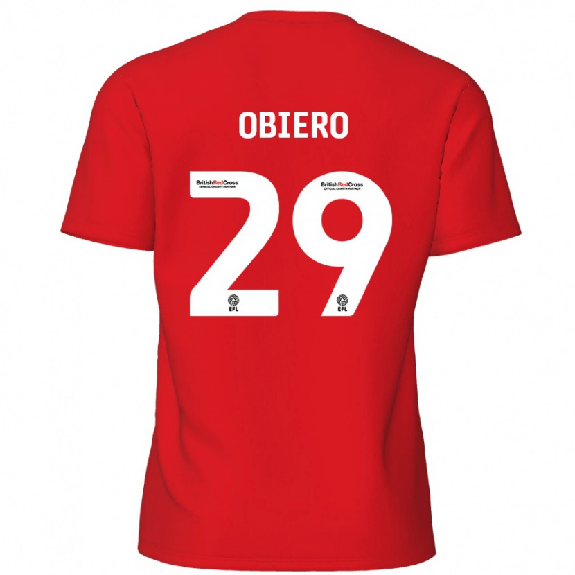 DanxenメンズZech Obiero#29赤ホームシャツ2024/25ジャージーユニフォーム