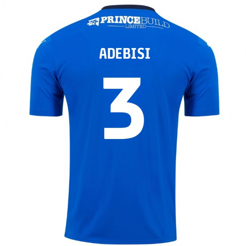 DanxenメンズRio Adebisi#3ブルーホワイトホームシャツ2024/25ジャージーユニフォーム