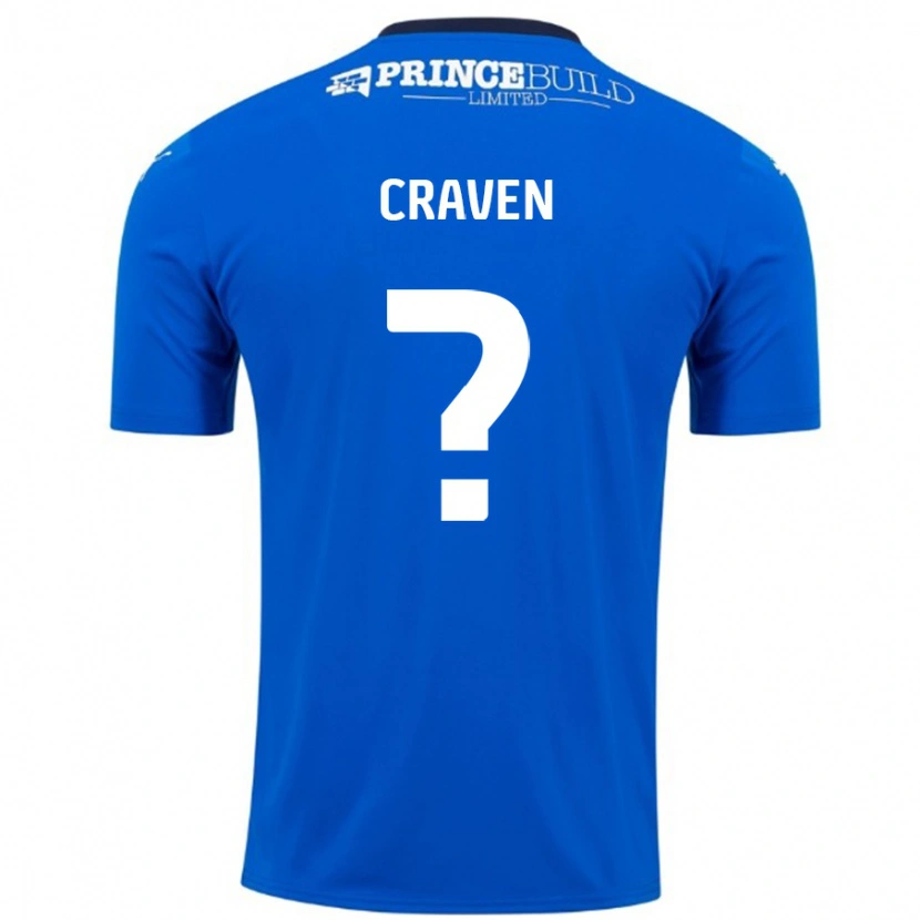 DanxenメンズFreddie Craven#0ブルーホワイトホームシャツ2024/25ジャージーユニフォーム