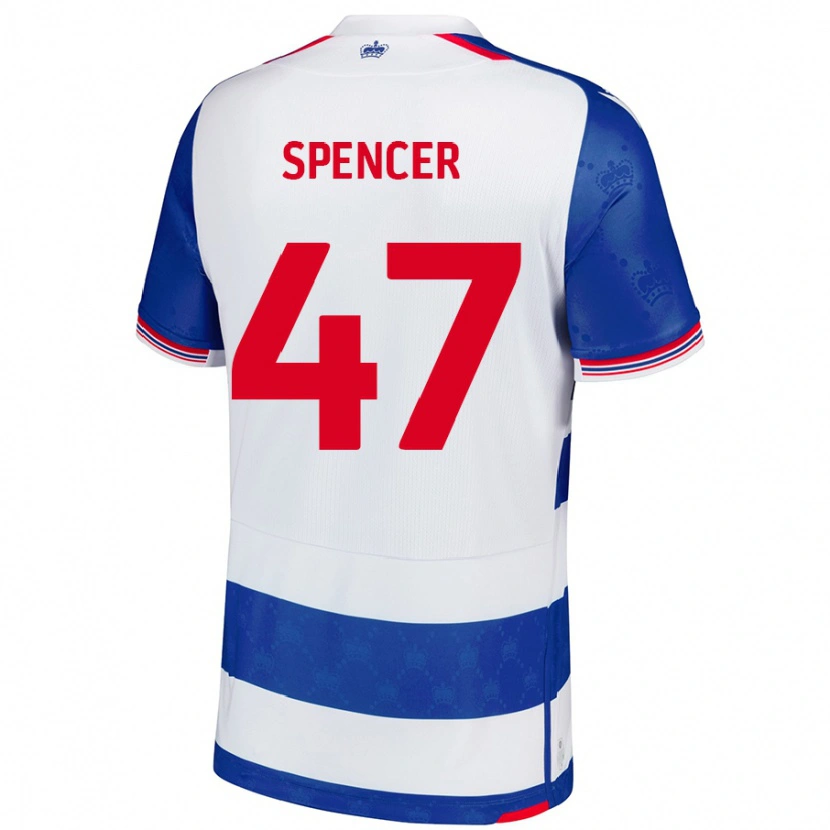 DanxenメンズShay Spencer#47ブルーホワイトホームシャツ2024/25ジャージーユニフォーム