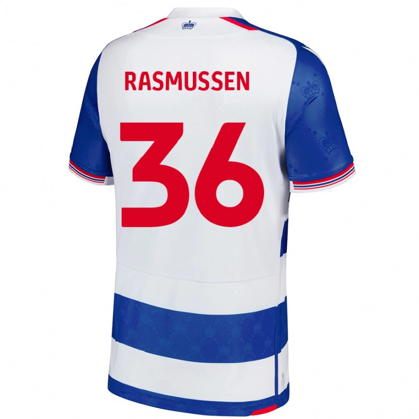 DanxenメンズTash Rasmussen#36ブルーホワイトホームシャツ2024/25ジャージーユニフォーム