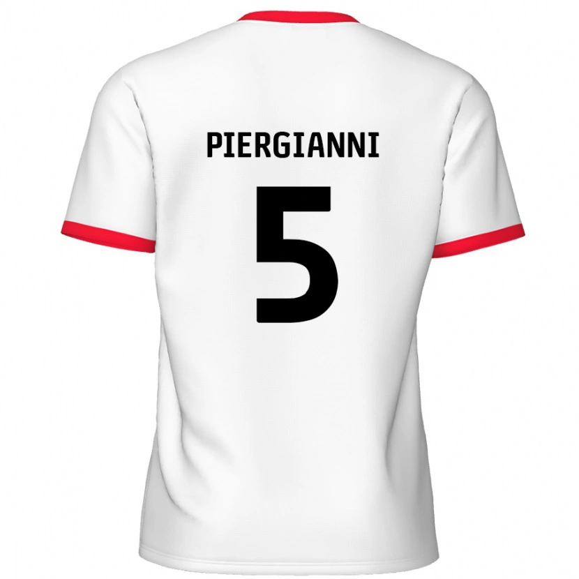 DanxenメンズCarl Piergianni#5白 赤ホームシャツ2024/25ジャージーユニフォーム