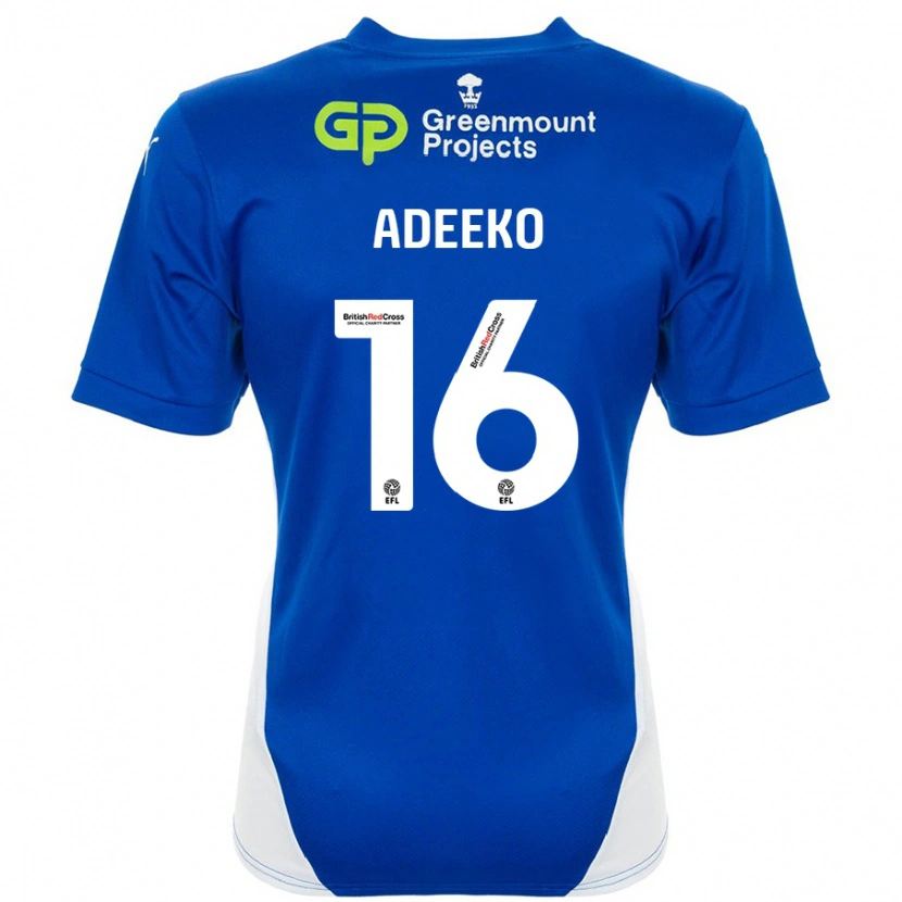 DanxenメンズBaba Adeeko#16ブルーホワイトホームシャツ2024/25ジャージーユニフォーム