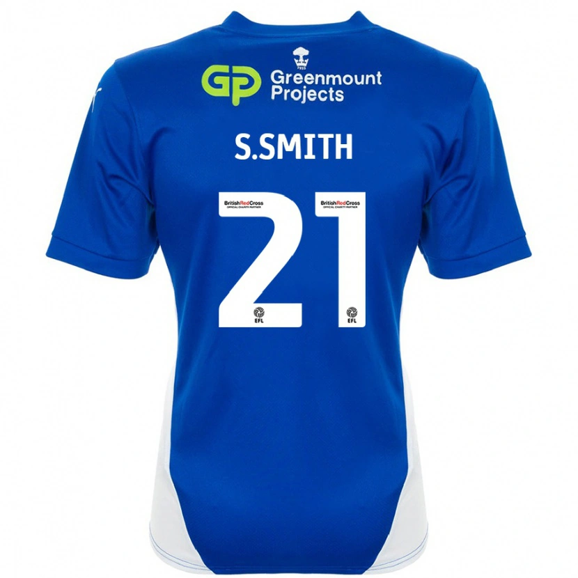 DanxenメンズScott Smith#21ブルーホワイトホームシャツ2024/25ジャージーユニフォーム