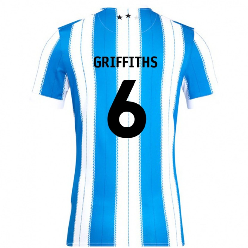DanxenメンズLauren Griffiths#6ブルーホワイトホームシャツ2024/25ジャージーユニフォーム
