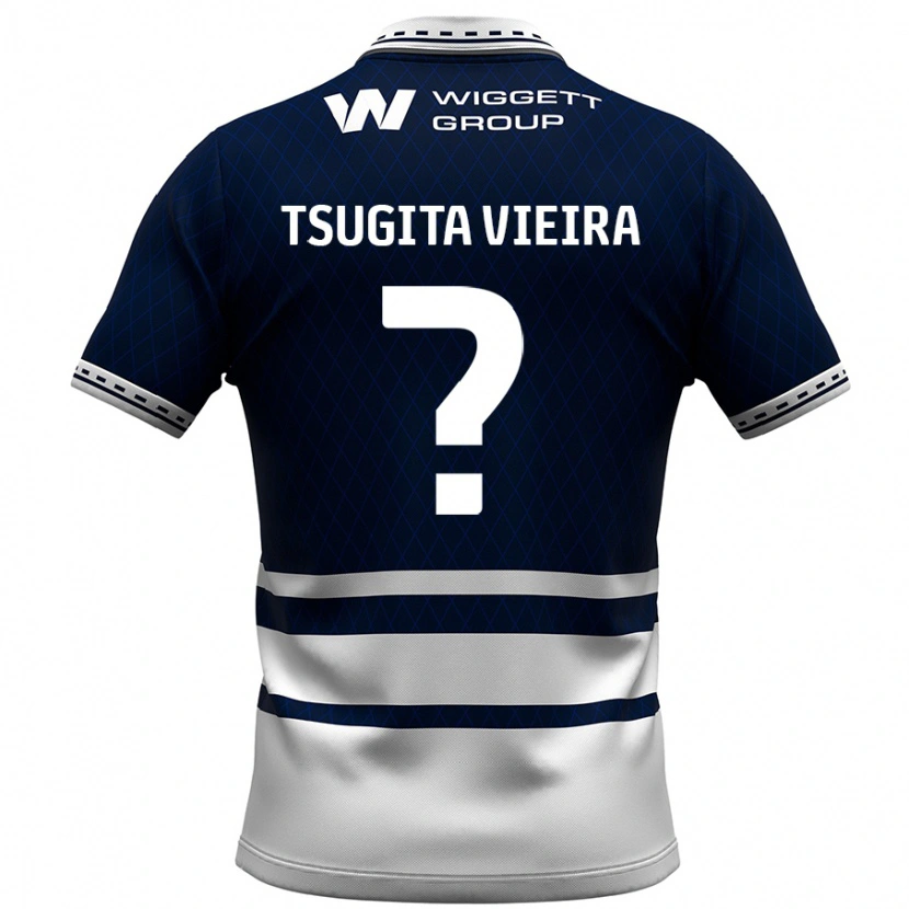 DanxenメンズSacha Tsugita Vieira#0ネイビーブルー ホワイトホームシャツ2024/25ジャージーユニフォーム