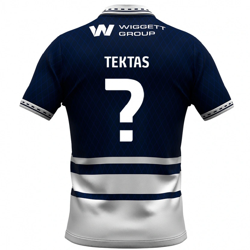 DanxenメンズJayden Tektas#0ネイビーブルー ホワイトホームシャツ2024/25ジャージーユニフォーム