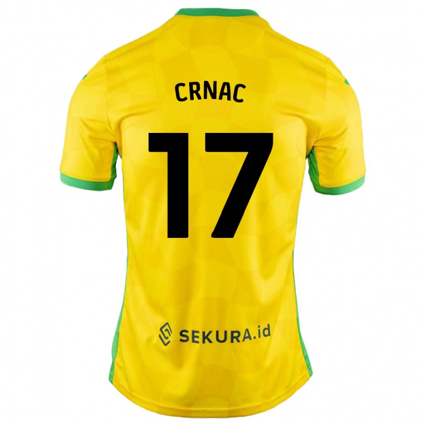 DanxenメンズAnte Crnac#17黄緑ホームシャツ2024/25ジャージーユニフォーム