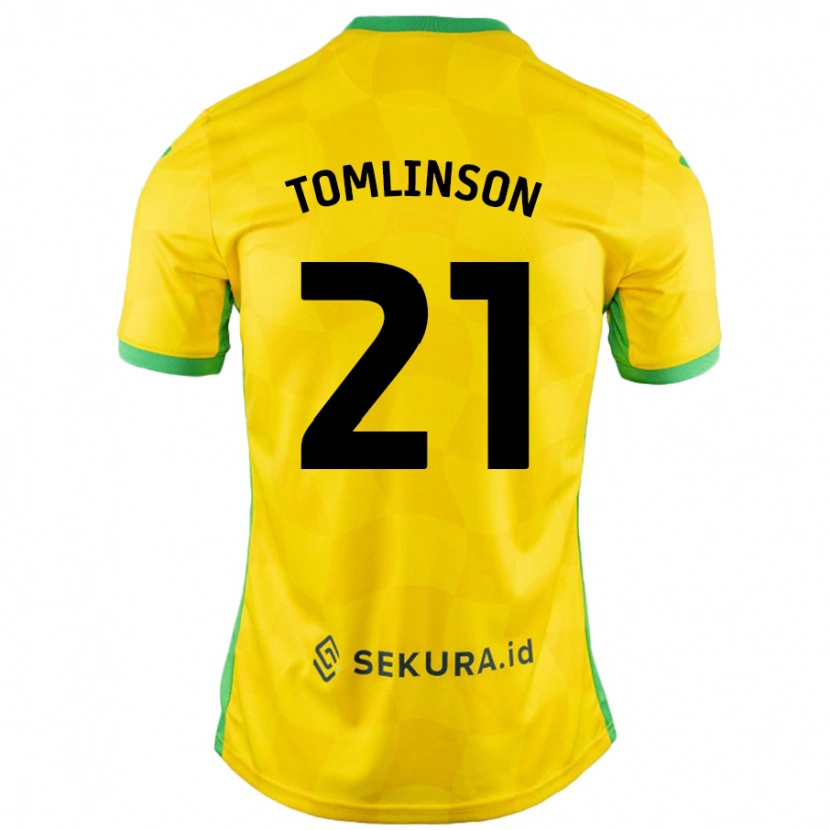 DanxenメンズLauren Tomlinson#21黄緑ホームシャツ2024/25ジャージーユニフォーム