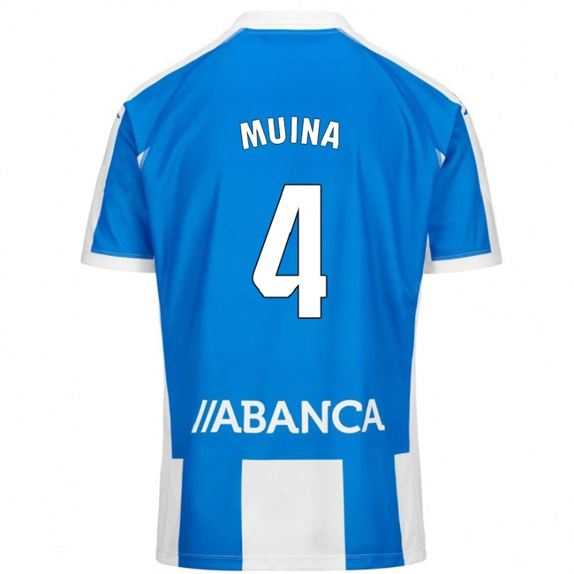 DanxenメンズHenar Muiña#4ブルーホワイトホームシャツ2024/25ジャージーユニフォーム