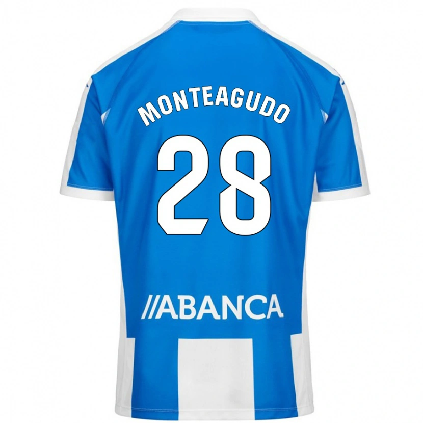 DanxenメンズPaula Monteagudo#28ブルーホワイトホームシャツ2024/25ジャージーユニフォーム