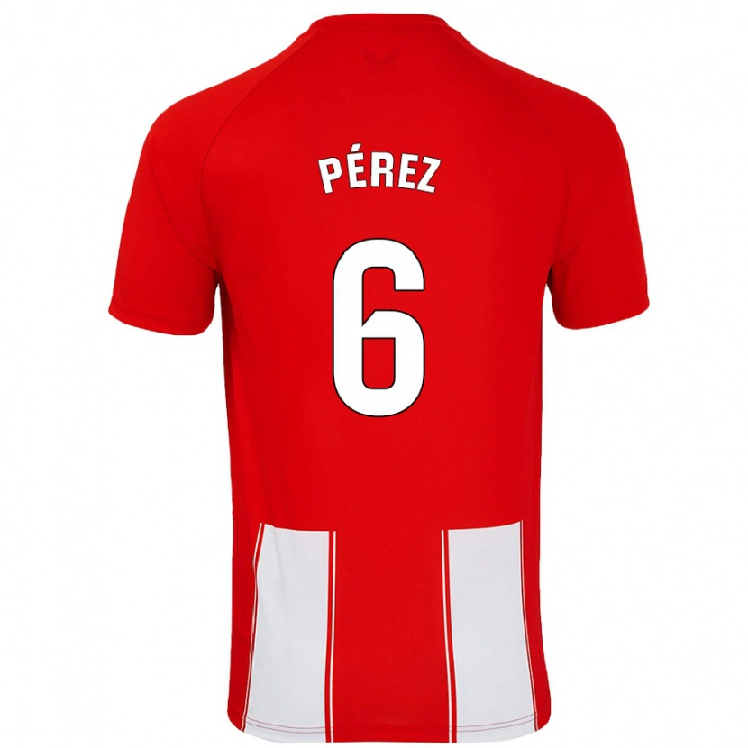 DanxenメンズRené Pérez#6赤 白ホームシャツ2024/25ジャージーユニフォーム