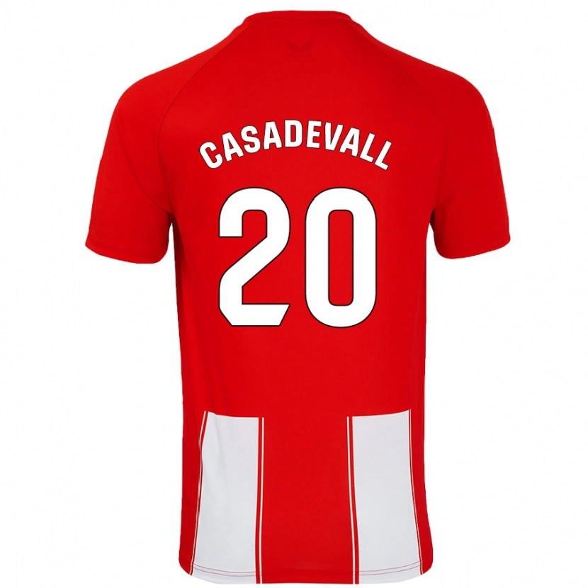 DanxenメンズMarçal Casadevall#20赤 白ホームシャツ2024/25ジャージーユニフォーム