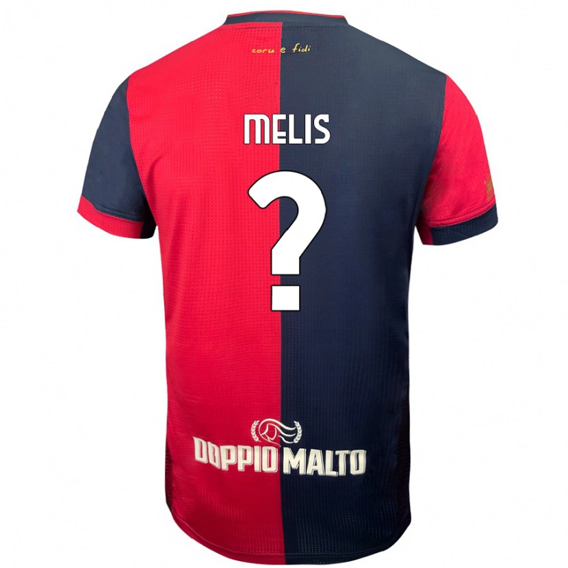 DanxenメンズGabriele Melis#0赤 濃い青ホームシャツ2024/25ジャージーユニフォーム