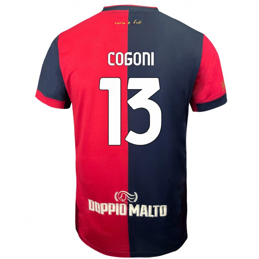 DanxenメンズAndrea Cogoni#13赤 濃い青ホームシャツ2024/25ジャージーユニフォーム