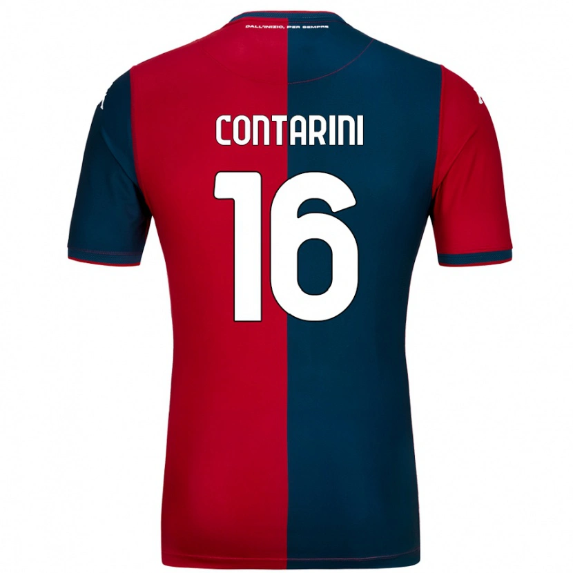 DanxenメンズJacopo Contarini#16赤 ダークブルーホームシャツ2024/25ジャージーユニフォーム