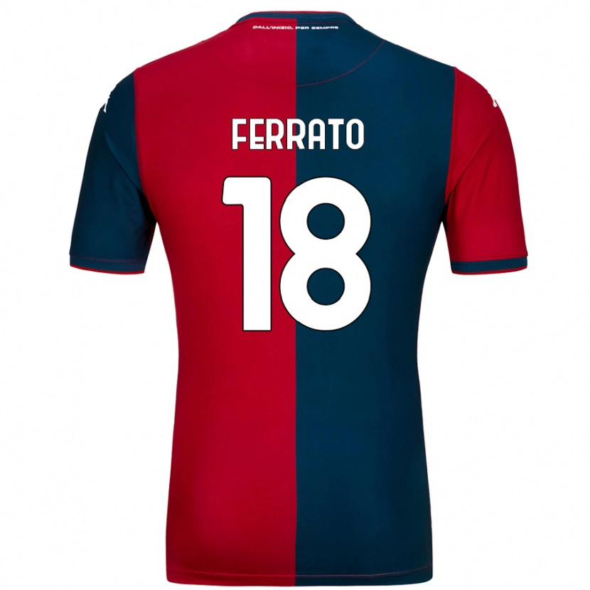 DanxenメンズClaudia Ferrato#18赤 ダークブルーホームシャツ2024/25ジャージーユニフォーム