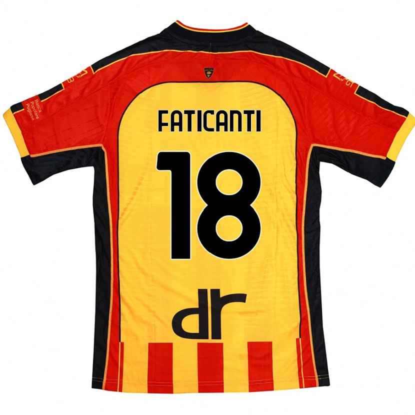 DanxenメンズGiacomo Faticanti#18黄 赤ホームシャツ2024/25ジャージーユニフォーム
