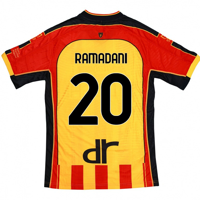 Danxenメンズイルベル・ラマダニ#20黄 赤ホームシャツ2024/25ジャージーユニフォーム