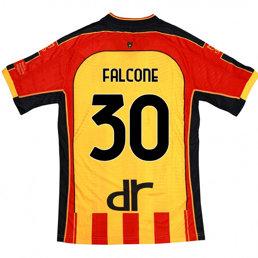 Danxenメンズヴラディミーロ・ファルコーネ#30黄 赤ホームシャツ2024/25ジャージーユニフォーム