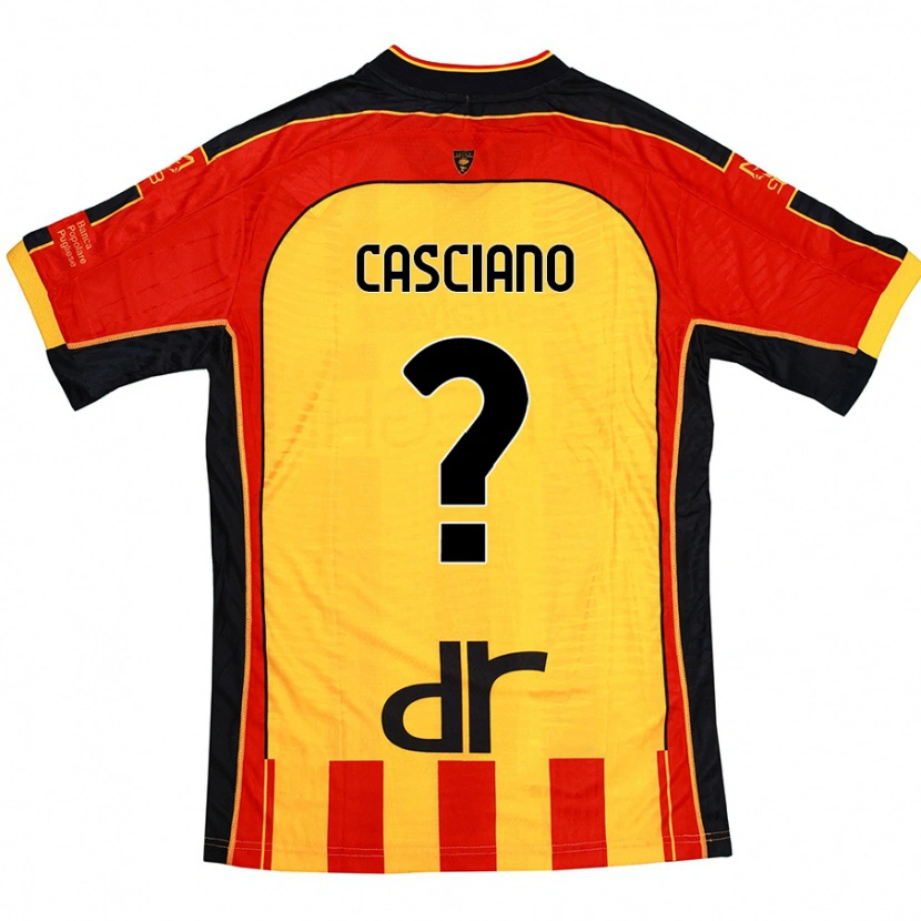 DanxenメンズEmmanuel Casciano#0黄 赤ホームシャツ2024/25ジャージーユニフォーム