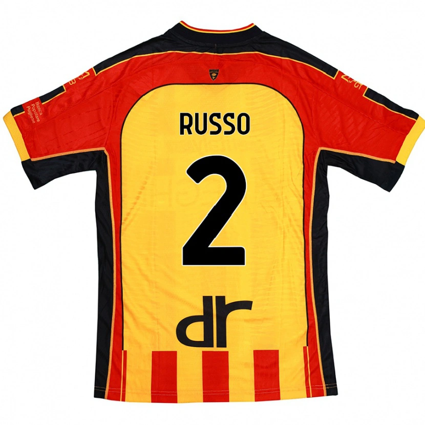 DanxenメンズLuca Russo#2黄 赤ホームシャツ2024/25ジャージーユニフォーム