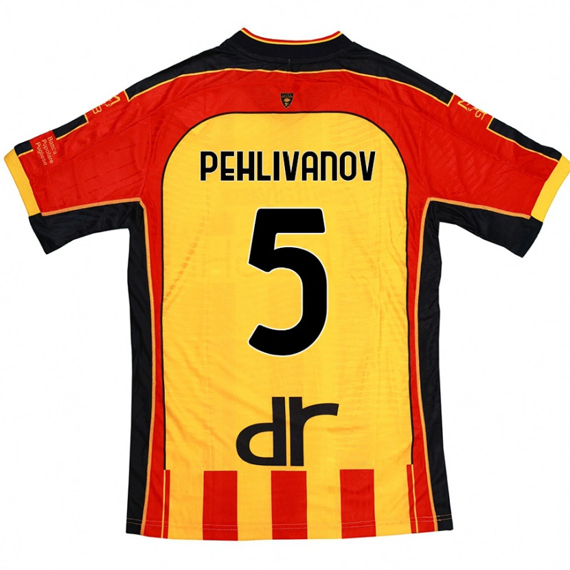 DanxenメンズCristian Pehlivanov#5黄 赤ホームシャツ2024/25ジャージーユニフォーム