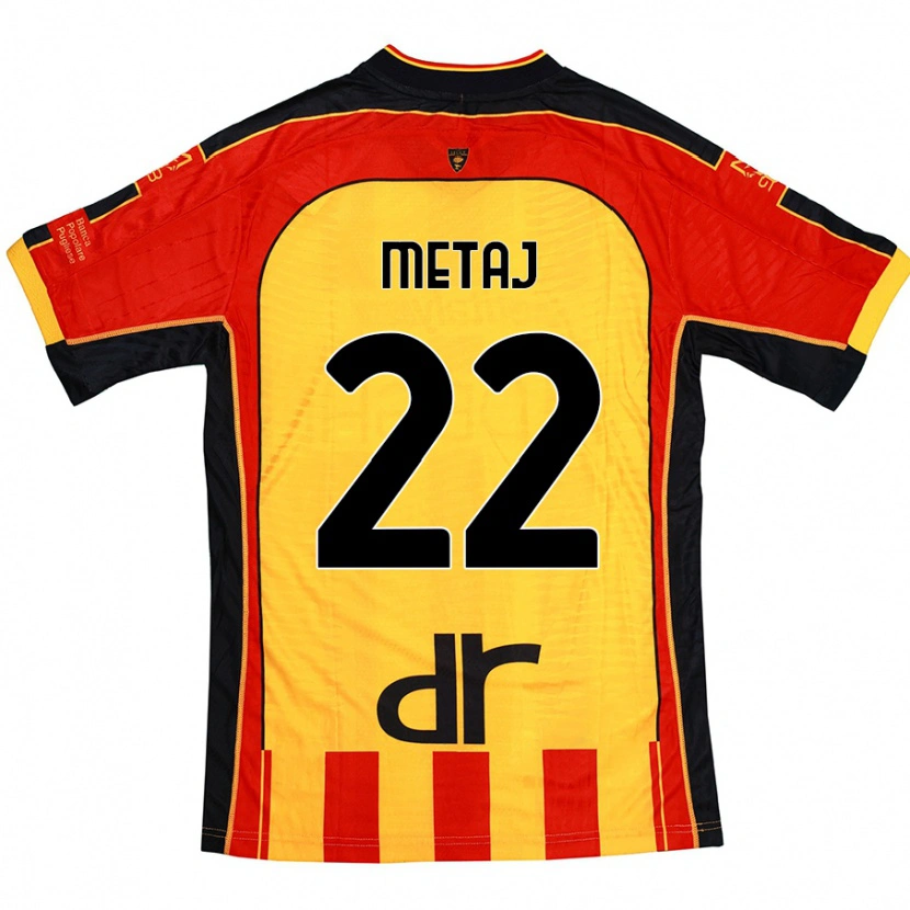 DanxenメンズDejvi Metaj#22黄 赤ホームシャツ2024/25ジャージーユニフォーム