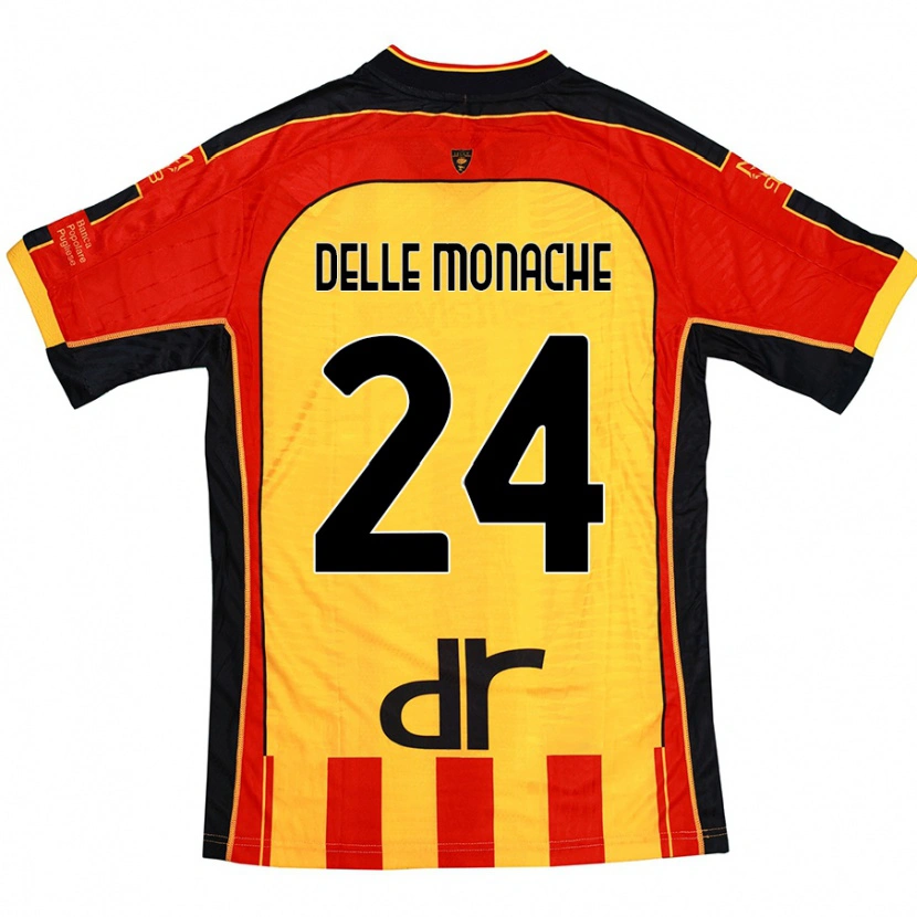 DanxenメンズMarco Delle Monache#24黄 赤ホームシャツ2024/25ジャージーユニフォーム